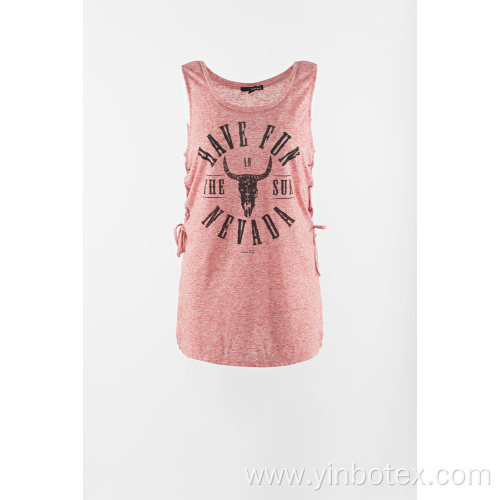 Girls summer hot tank with string side